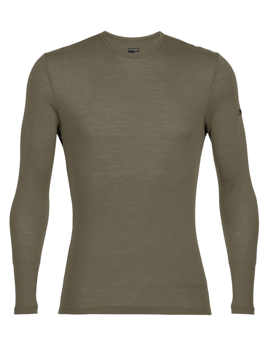 Loden Men's Icebreaker Merino 175 Everyday Long Sleeve Crewe Thermal Top Base Layers | USA 1374ZUTG